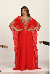 Women Dress Long Gown Party Wedding Arabic Kaftan Zari Work Dress AL1004