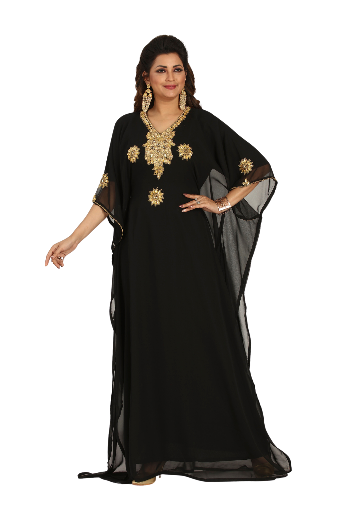 Women Dress Long Gown Party Wedding Arabic Kaftan Zari Work Dress AL1009