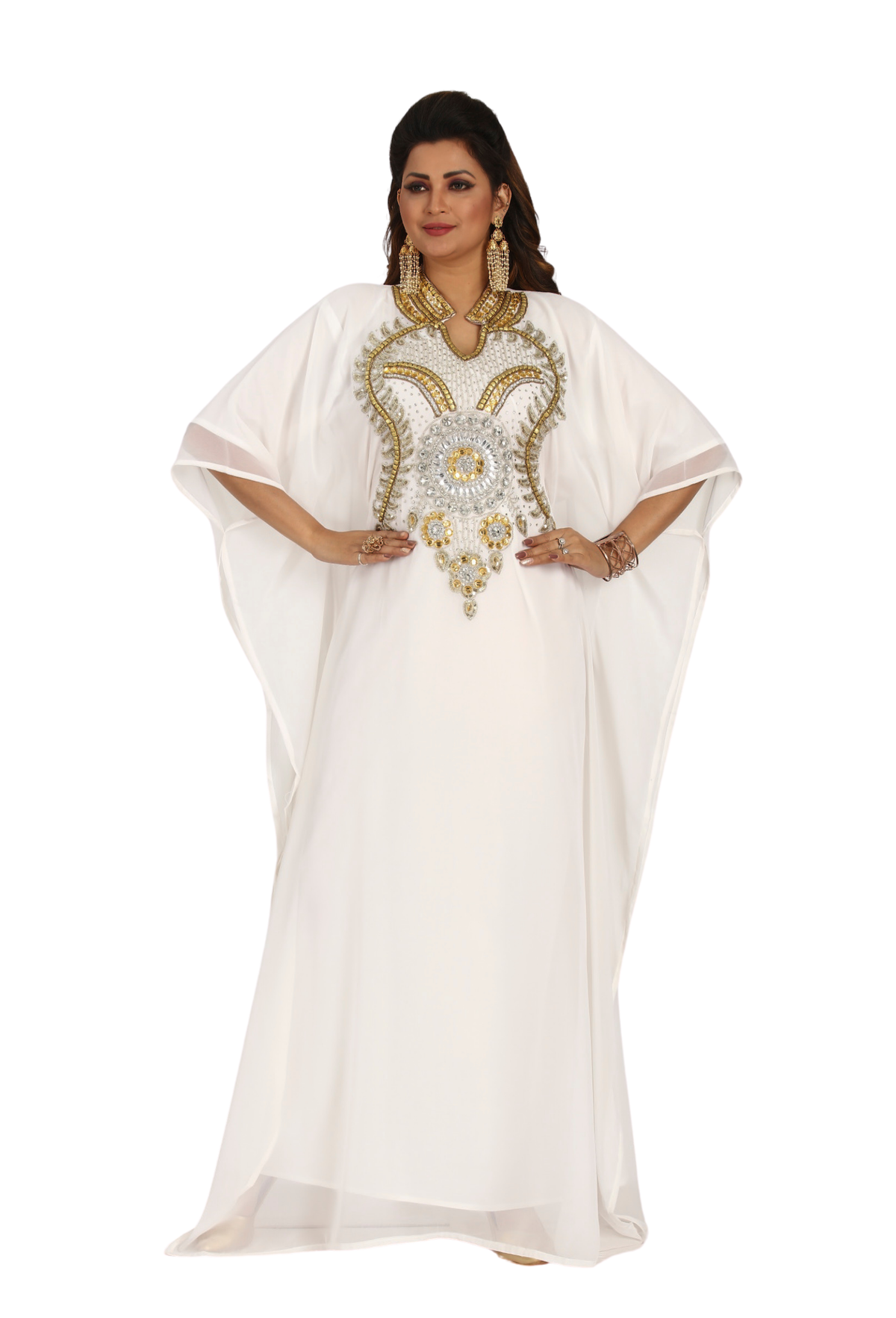 Women Dress Long Gown Party Wedding Arabic Kaftan Zari Work Dress AL1010