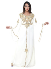Women Dress Long Gown Party Wedding Arabic Kaftan Zari Work Dress AL1018
