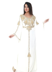 Women Dress Long Gown Party Wedding Arabic Kaftan Zari Work Dress AL1018