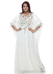 Women Dress Long Gown Party Wedding Arabic Kaftan Zari Work Dress AL1025