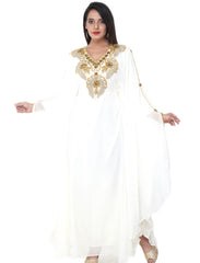 Women Dress Long Gown Party Wedding Arabic Kaftan Zari Work Dress AL1026