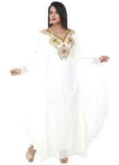 Women Dress Long Gown Party Wedding Arabic Kaftan Zari Work Dress AL1026
