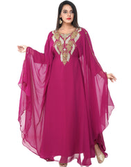 Women Dress Long Gown Party Wedding Arabic Kaftan Zari Work Dress AL1027