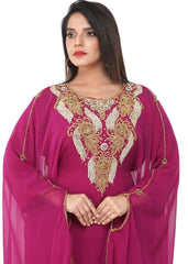 Women Dress Long Gown Party Wedding Arabic Kaftan Zari Work Dress AL1027