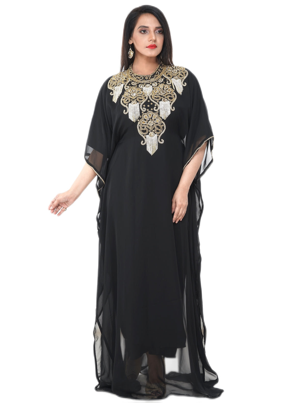 Women Dress Long Gown Party Wedding Arabic Kaftan Zari Work Dress AL1029