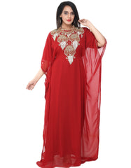 Women Dress Long Gown Party Wedding Arabic Kaftan Zari Work Dress AL1030