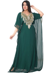 Women Dress Long Gown Party Wedding Arabic Kaftan Zari Work Dress AL1032