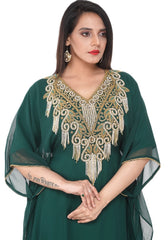 Women Dress Long Gown Party Wedding Arabic Kaftan Zari Work Dress AL1032