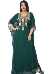Women Dress Long Gown Party Wedding Arabic Kaftan Zari Work Dress AL1036