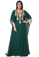 Women Dress Long Gown Party Wedding Arabic Kaftan Zari Work Dress AL1036