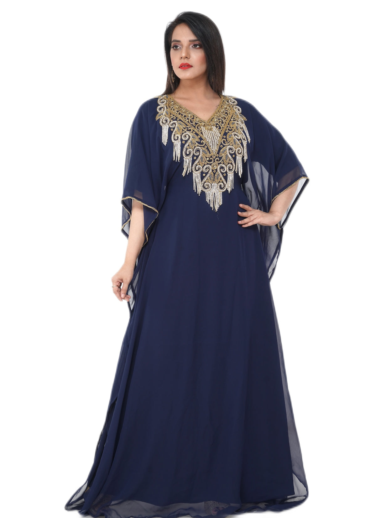 Women Dress Long Gown Party Wedding Arabic Kaftan Zari Work Dress AL1040