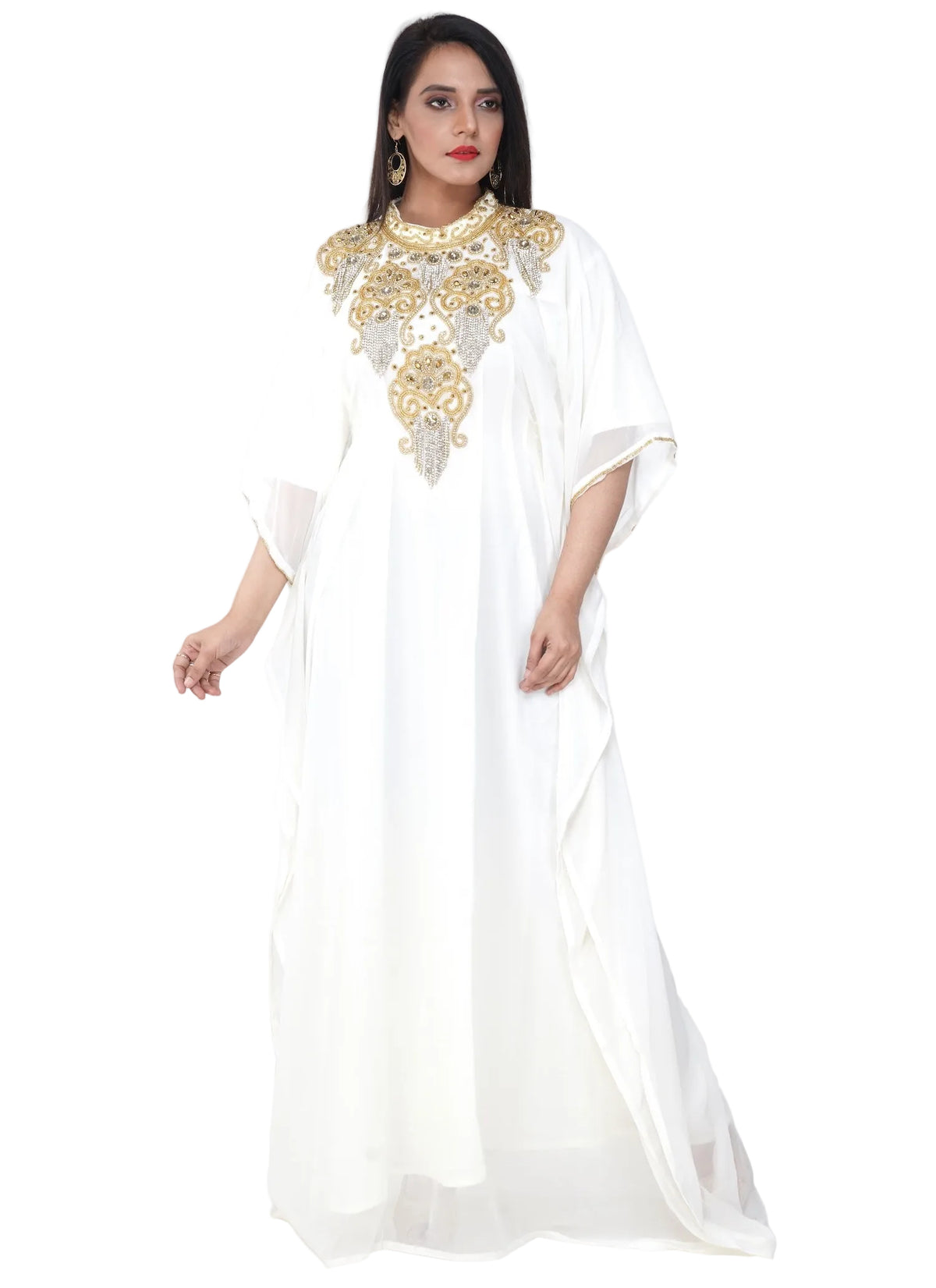 Women Dress Long Gown Party Wedding Arabic Kaftan Zari Work Dress AL1047