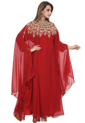 Women Dress Long Gown Party Wedding Arabic Kaftan Zari Work Dress AL1057