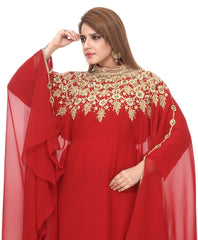Women Dress Long Gown Party Wedding Arabic Kaftan Zari Work Dress AL1057
