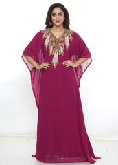 Women Dress Long Gown Party Wedding Arabic Kaftan Zari Work Dress AL1053