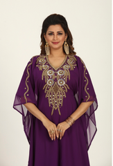 Women Dress Long Gown Party Wedding Arabic Kaftan Zari Work Dress AL1013