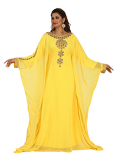 Women Dress Long Gown Party Wedding Arabic Kaftan Zari Work Dress AL1015